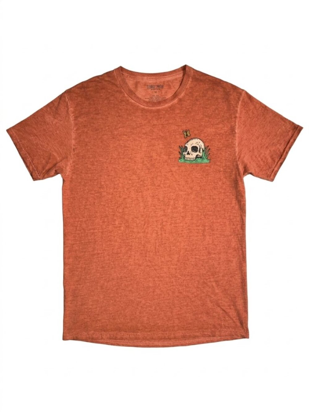 Thrift Shop Exchange Men's Graphic T-Shirt Skeleton Skull Good Energy Terracotta